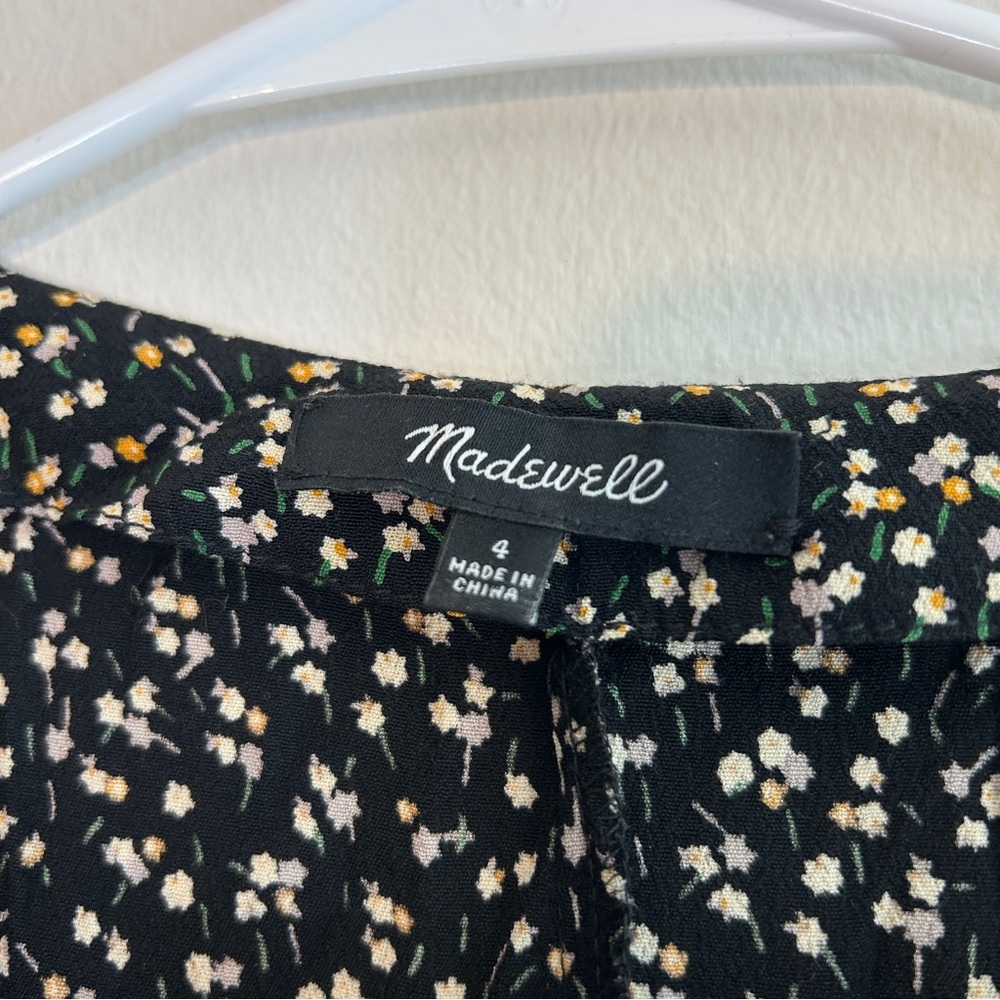 Madewell Button-Wrap Dress in Playground Posies Size Small - Picture 4 of 7